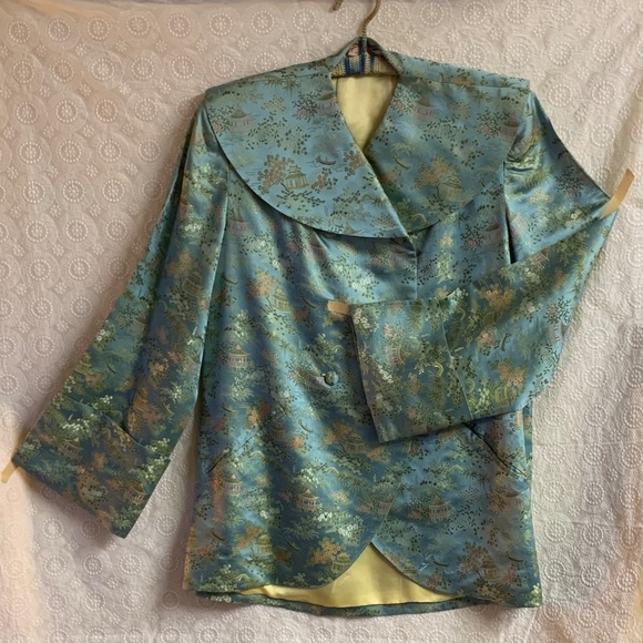100% Silk Brocade Women's Swing Jacket. Made in Post-War Japan. - Picture 2 of 16